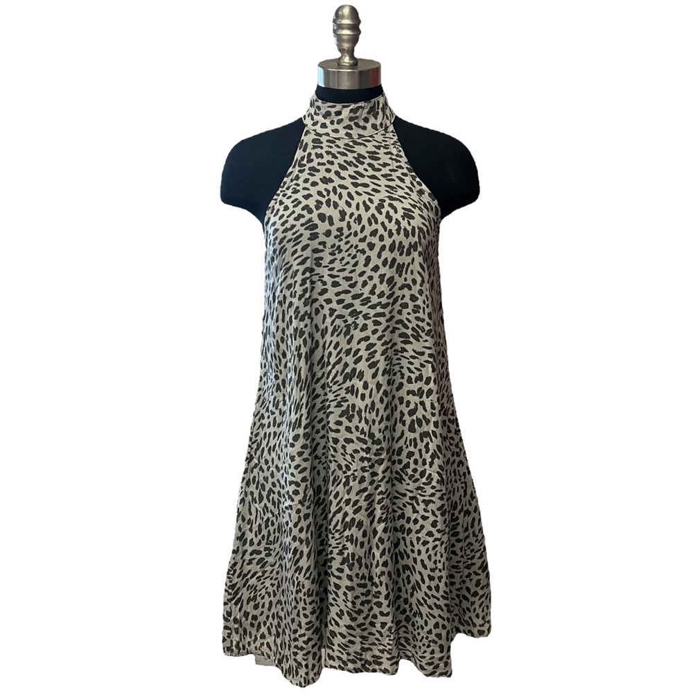 Anthropologie Cloth & Stone cheetah halter dress